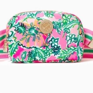 Lilly Pulitzer Run Around Crossbody Waist Belt Bag Soleil Pink Perfect Poppy New